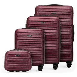 Komplet walizek z ABS-u w poziome tłoczenie bordowy