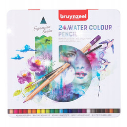 Kredki akwarelowe z pędzelkiem Bruynzeel Expresion zestaw 24szt