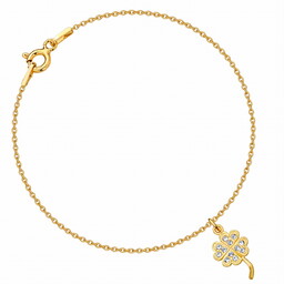 MYNESS Bransoletka z koniczynką kryształy Swarovski