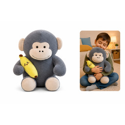 Pluszowa Małpka Z Bananem 50 Cm Maskotka Przytulanka