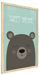 Tablica magnetyczna obraz pastelowy miś sweet dreams 60x40cm