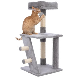 Zooplus Basics Mały Drapak dla Kota Szary 38x38x85cm