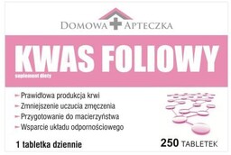 DOMOWA APTECZKA Kwas Foliowy 0,4mg, 250 tabletek
