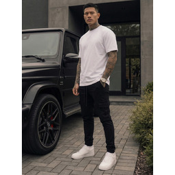 Spodnie męskie jeansowe bojówki czarne Denley Almiro