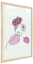 Tablica magnetyczna obraz portret kobiety w kwiatach pastelowy