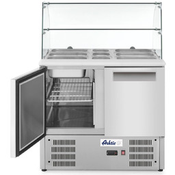 Stół chłodniczy sałatkowy 2-drzwiowy z nadstawą szklaną