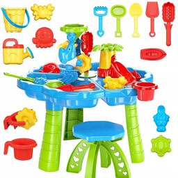 Stolik Wodny Stół 2w1 Piaskownica XXL Krzesełko Foremki