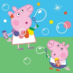 Carbotex Ręcznik magiczny 30x30 cm Świnka Peppa bańki
