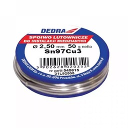 DEDRA SN97Cu3 spoiwo lutownicze 2,5mm 50g 97Sn3Cu drut