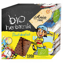 Ania Bio Herbatniki ekologiczne, prostokątne, 100 g