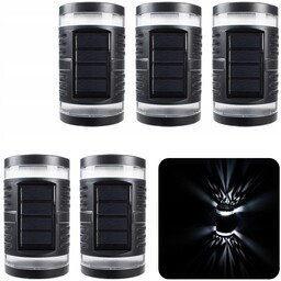 5x Loft Czarna Lampa Led Kinkiet Solarny Zewnętrzny