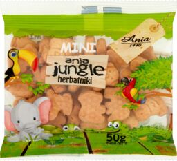Ania Jungle Herbatniki Mini, bez dodatku cukru, 50