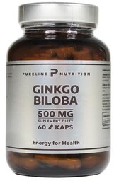 Pureline Nutrition Ginkgo Biloba Miłorząb japoński 500mg, 60