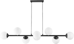 LAMPA WISZĄCA SUFITOWA ŻYRANDOL NOWOCZESNA CZARNA BIAŁE KULE