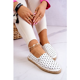 Damskie Espadryle W Groszki Big Star JJ274870 Białe-40