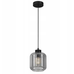 Lampa Sufitowa Sombra Czarny Szklany Klosz 1xE27 16x90cm