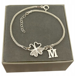 Srebrna bransoletka koniczynka LITERKA Swarovski