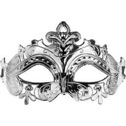 Maska karnawałowa wenecka srebrna - 1 szt.