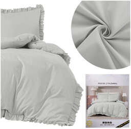 Pościel 160 x 200 3cz Satynowa z falbaną