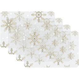 Zestaw podkładek na stół do jadalni, płatki śniegu,
