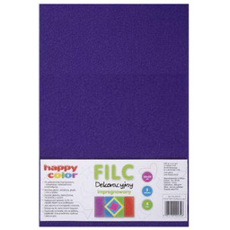 Filc dekoracyjny impregnowany fioletowy 4mm opk.5 20x30 cm