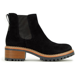 Damskie sztyblety zamszowe na żłobionej podeszwie czarne