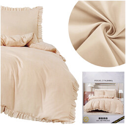 Pościel 160 x 200 3cz Satynowa z falbaną