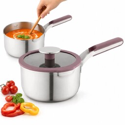 Garnek rondel stalowy z pokrywą na indukcję 1,5L