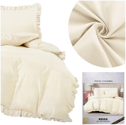 Pościel 160 x 200 3cz Satynowa z falbaną