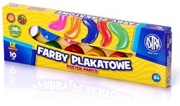 Farby plakatowe ASTRA 12 kolorów 10 ml 20539