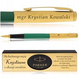 PIÓRO WIECZNE PARKER JOTTER ZIELONE/ZŁOTE 24K + PUDEŁKO