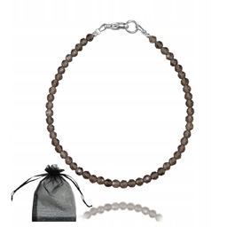 KWARC DYMNY 3mm Bransoletka z Naturalnych kamieni Zapięcie