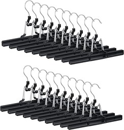 Relaxdays, metalowe wieszaki do spodni, zestaw 20 sztuk,
