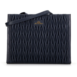 Damska torebka shopperka w pionowe pikowanie granatowa