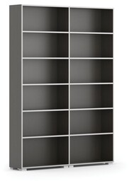 Biblioteka SILVER LINE, wenge, 2 kolumny, 2230 x
