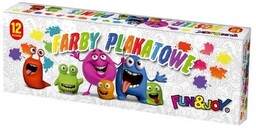 Farby plakatowe 12 kolorów 20 ml Fun&Joy 220262