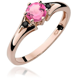 Złoty pierścionek Różowy Topaz 0,60ct różowe złoto