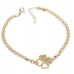 Złota bransoletka - KONICZYNKA kr. Swarovski