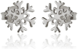 Delikatne srebrne kolczyki celebrytki płatek śniegu śnieżynka srebro