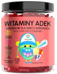 Naturalne Żelki Witamina ADEK (Dzieci&Dorośli), Myvita, 120 sztuk
