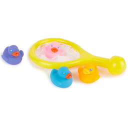 Bieco Catcher z czterema kaczkami kąpielowymi, zabawa