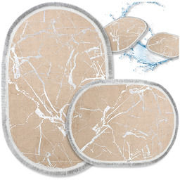 Dywaniki Łazienkowe Komplet 2 Szt Antypoślizgowe 60x100 Brąz