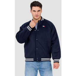 TOMMY JEANS Granatowy męski bomber z domieszką wełny