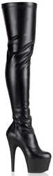 Pleaser Adore-3000 Blk Str Faux Leather/Blk Matte