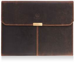 Biwuar skórzany organizer vintage PAOLO PERUZZI T-43-HBR brązowy