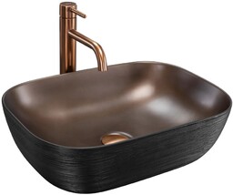 Rea Belinda Umywalka nablatowa COPPER BRUSH/Black REA-U6384