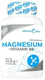 6Pak Nutrition Magnesium + Vitamin B6, 90 kaps.