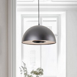 Luminex Lampa wisząca Drew czarna drewniany dekor