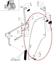 SZYBA LEWA DRZWI NEW HOLLAND CASE 82036001