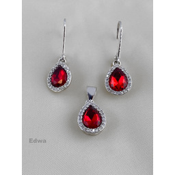 Komplet biżuterii srebrnej kolczyki + zawieszka pr.925